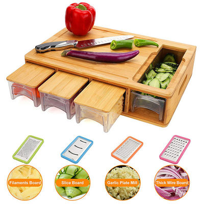 OEM ODM Accepted Classic Rectangle BAMBOO Snijplank met Juice Groove Containers