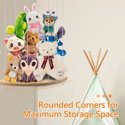 Plush zacht speelgoed opslag voor peuter speelkamer houten hoek gevulde dieren opslag