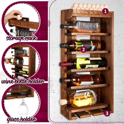 Moderne en chique wijn display opslagrek met fles Stemware glashouder