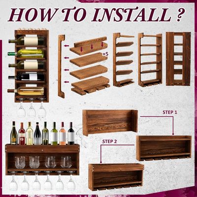 Moderne en chique wijn display opslagrek met fles Stemware glashouder