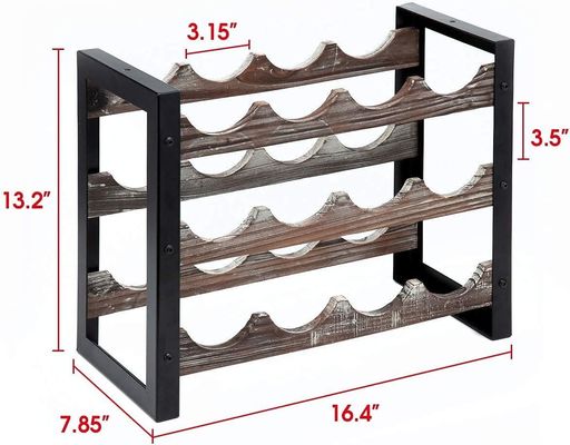 Functioneel ontwerp Multifunktioneel houten wijnrek aan tafel voor drankflessen