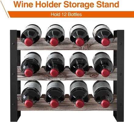 Functioneel ontwerp Multifunktioneel houten wijnrek aan tafel voor drankflessen