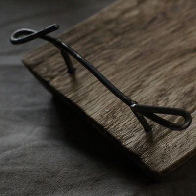 Rustieke natuurlijke houten servicebak met metalen handgrepen OEM ODM aanvaard