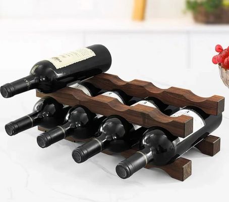 Tafelbord wijnfles rek Houten wijn display plank voor ruimtebesparende organisatie