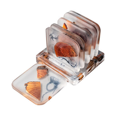 Gratis monstername Heat Isolation Sublimation Coasters met houten en harse materiaal