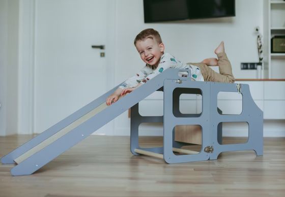Postverpakking Woonkamer Keuken Toren 3in1 Opvouwbare stap stoel Schrijftafel glijbaan voor kinderen