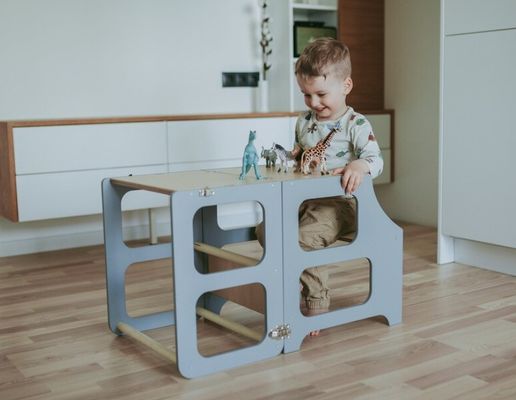 Postverpakking Woonkamer Keuken Toren 3in1 Opvouwbare stap stoel Schrijftafel glijbaan voor kinderen