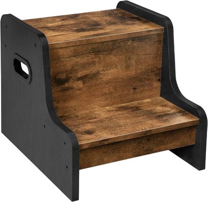 Gepersonaliseerd logo Rustic Bruin Twee-stappen peuterstoel met handgrepen Huishoudelijk meubilair