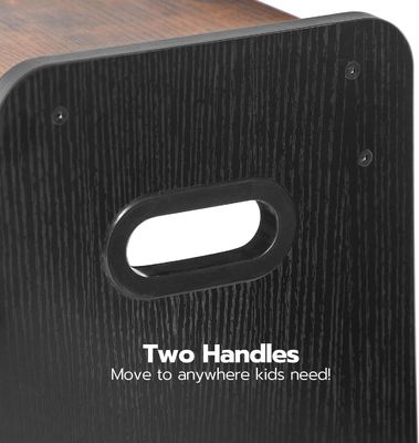 Gepersonaliseerd logo Rustic Bruin Twee-stappen peuterstoel met handgrepen Huishoudelijk meubilair