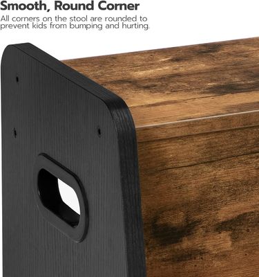 Gepersonaliseerd logo Rustic Bruin Twee-stappen peuterstoel met handgrepen Huishoudelijk meubilair