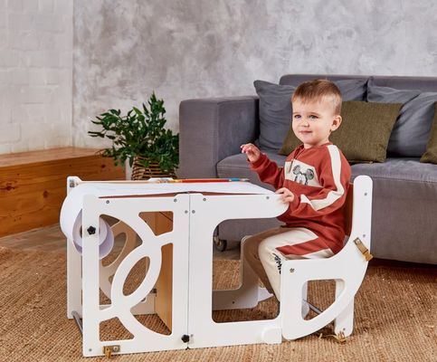 7 in 1 Cabriolet Kleuter Tafel met rugleuning Verbeteren van het leren en keuken plezier