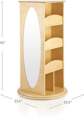 Kinders Pretend Play Rotating Dress Up Storage met 2 spiegels en haakjes in modern ontwerp