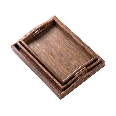 Gepersonaliseerd logo Acceptabel Handgemaakte eind walnoot hout bedieningsbak met handvaten