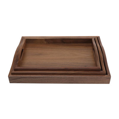 Gepersonaliseerd logo Acceptabel Handgemaakte eind walnoot hout bedieningsbak met handvaten