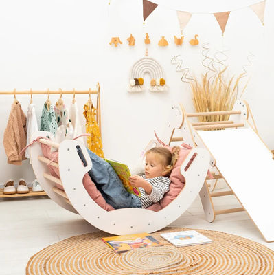 Postverpakking Y speelkamer Gym Klimmer Natuurlijke hout Klimboog voor Kinderen Leer speelgoed