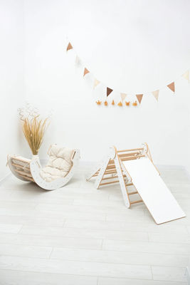 Postverpakking Y speelkamer Gym Klimmer Natuurlijke hout Klimboog voor Kinderen Leer speelgoed