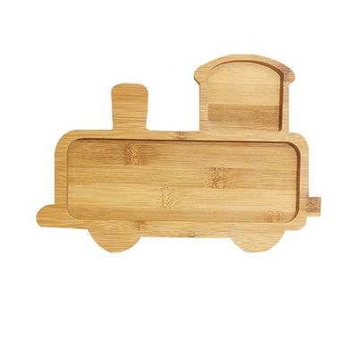 Bamboe Baby Plaat Dessert Dish Kinderen tafelgerei Plaat met cartoon bestek Set