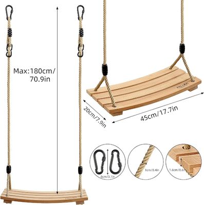 Gepersonaliseerd logo Acceptabele gym swing set voor kinderen Volwassen kinderen Houten boom swing stoel