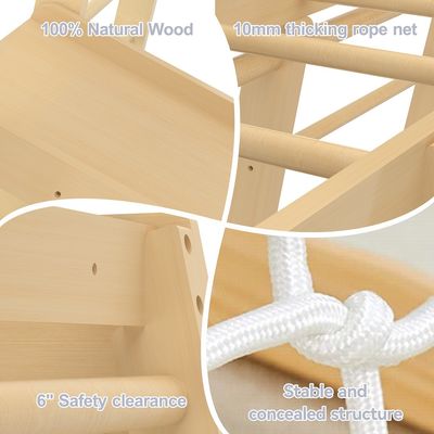 Kleuters Houten klimspeelgoed voor binnen speeltuin en speel print Lasergrave