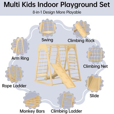 Kleuters Houten klimspeelgoed voor binnen speeltuin en speel print Lasergrave