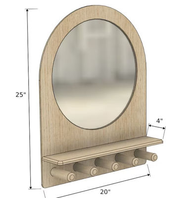 Montessori-plank Kleuterspiegel voor kinderen Ingang en zelfverzorging in het badkamer van het hotel