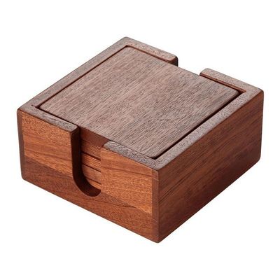 All-Season Square Shape Sapele Houten Achtergrond voor Drink Cup Thee Op maat