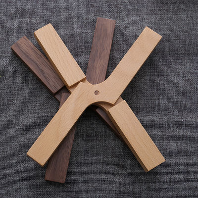 Hout Plain Color Beech Walnut Cross X Shape Vernis Pot Mat Coaster voor keukengerei