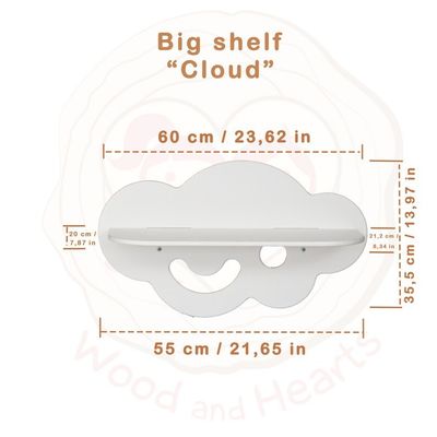 Huishoudelijke apparatuur Kinderen Speelgoedopslag Preppy Kamer Decor Wolkvorm Kleuter Drijvende planken Brandend