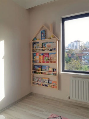 202406 Baby boekenkast Houten wand Montessori Solid Wood Kinderdagverblijf Wandrek Op maat