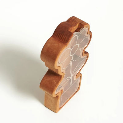 202407 Paasgeschenk Raketmuntenbank voor kinderen Handgemaakte Houten Daisy Bloemenplant Piggy Bank