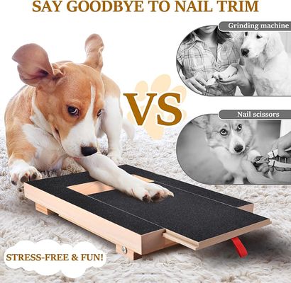 Gelakt houten hondenkrassen met afneembaar deksel en traktatie doos voor nageltrimmen