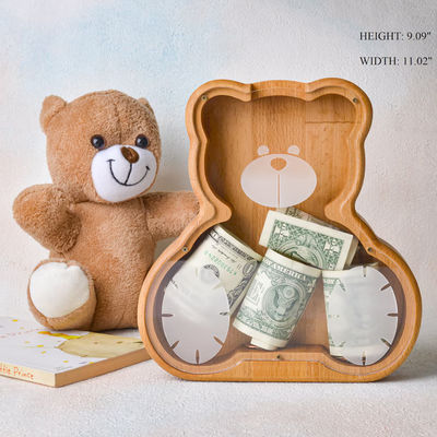 Pinijn Hout Dier Piggy Bank voor Kinderen Houten Plain Kleur Draak Vorm Bank Geld Dozen
