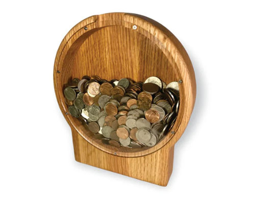 Gepersonaliseerd Logo Houten Piggy Bank Kinderen Geld Besparen Sport Baseball Theme Gewone kleur