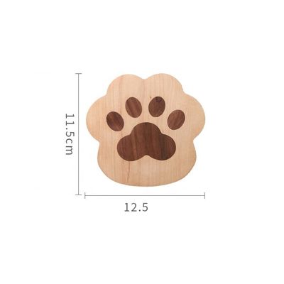 Fashion Cat Claw Shape Walnut Cup Mat Coasters 11.5x12.5x1.2cm voor aangepast logo