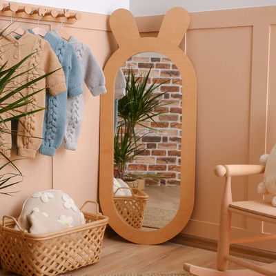 Rustieke ontwerp houten decoratieve spiegel voor kinder Montessori woonkamer dressing