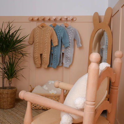 Rustieke ontwerp houten decoratieve spiegel voor kinder Montessori woonkamer dressing