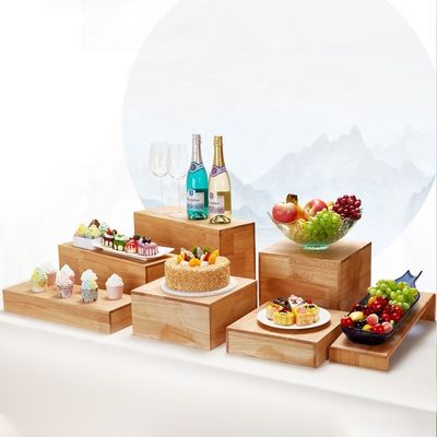 25x39cm maatontwerpen eikenhout koekje dessert stand voor middag thee tijd