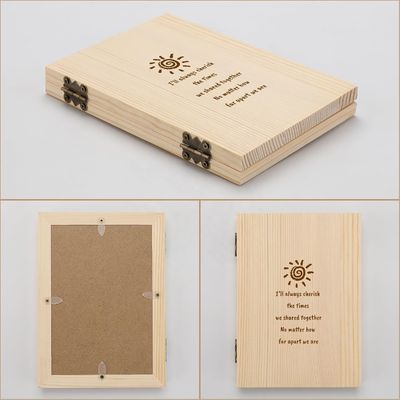 Houten stel foto frame met aangepaste laser gegraveerde persoonlijke tekst