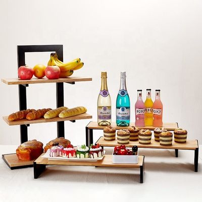 Solid Beech Hout Multi Functionele Dessert Display Rack voor Modern Sushi Cake Buffet Stand