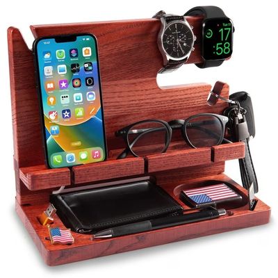 Gepersonaliseerde lichte houten telefoonhouder met concurrerend en aangepast logo aanvaardbaar