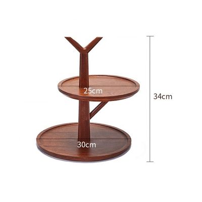 Houten 2 3 Tier Snack Fruit Platter Candy Tray Dessert Display Schap Decoratie Bruiloft Taart Stand