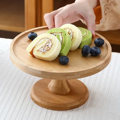 Gepersonaliseerd logo Acceptabel 3 Tiers Acacia Houten Taart Display Stand voor Afternoon Tea