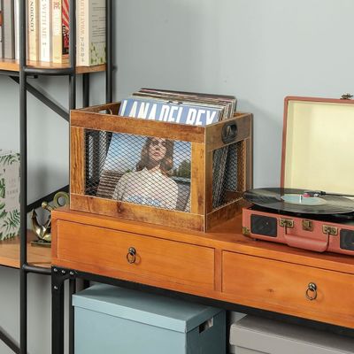 Houten recordhouder voor opslag Classic Cube Record Organiser opslag Als uw verzoek