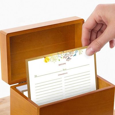 Gemakkelijk 250 recepten kaart opslag in Pine Wood Keuken Recept Box 6.9 "x 3.9" x 5.3