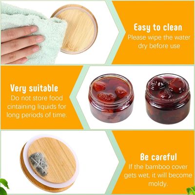 Herbruikbare bamboe blikdeksels voor mason potten kindbestendig en aangepast logo