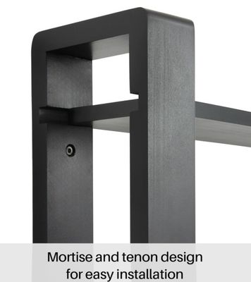 Bewaarplaatsen Racks Zwarte pijnboom Hout 3 Tier Grote plank Huisversiering Plant Foto Display