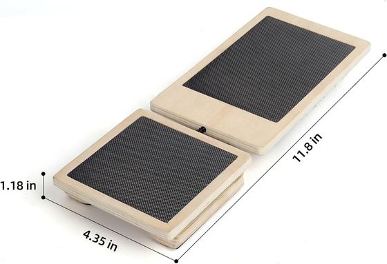 Gestookte houten vierkant balansbord voor yoga fitness pedaal houten speelgoed in gewone kleur