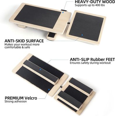 Gestookte houten vierkant balansbord voor yoga fitness pedaal houten speelgoed in gewone kleur