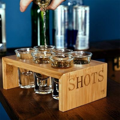 Zilkscherm gedrukt houten glasbak voor VIP-service esdoornhout