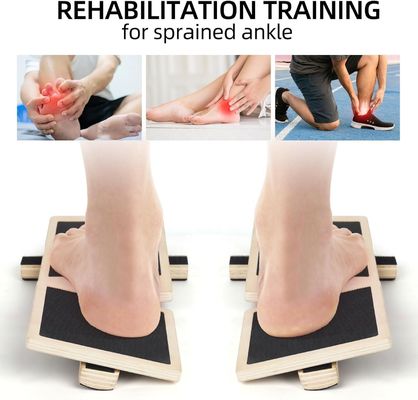 Gestookte houten vierkant balansbord voor yoga fitness pedaal houten speelgoed in gewone kleur